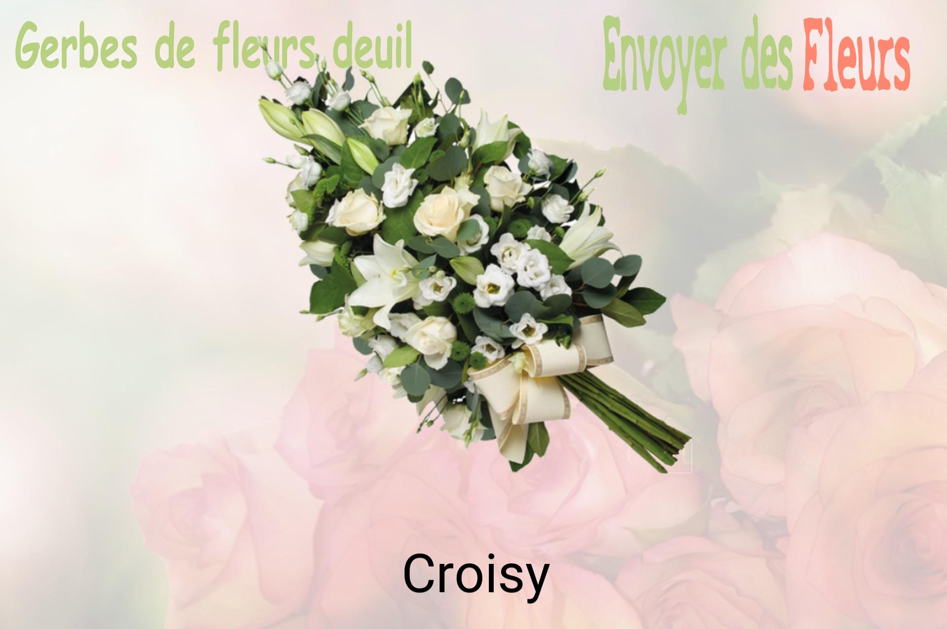 Gerbe de fleurs de deuil livrée à Croisy